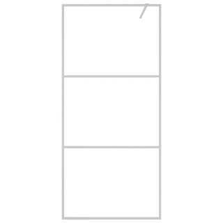 dušinurga sein, hõbedane, 90 x 195 cm, läbipaistev ESG-klaas