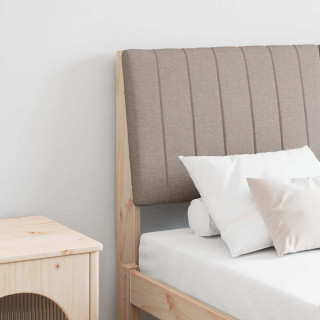 Polsterdatud voodiots Pruunikashall 135 cm Tahke mänd