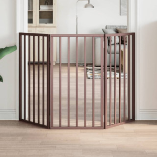 kokkupandav koeravärav, 3 paneeli, pruun, 150 cm, paplipuit