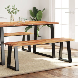 Скамейка с натуральными краями, 140 см, акация