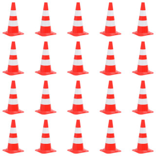 Конусы дорожные со светоотражателями 20 шт., красные и белые, 50 см