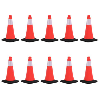Светоотражающие дорожные конусы с тяжелым основанием, 10 шт., 50 см