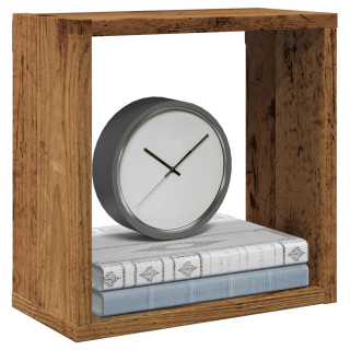 Кубические полки на стену, 2 шт, состаренное дерево, 30x15x30 см, ДСП