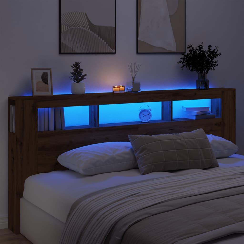 LED-peats Artisan Oak 220x18,5x103,5 cm insener puidust