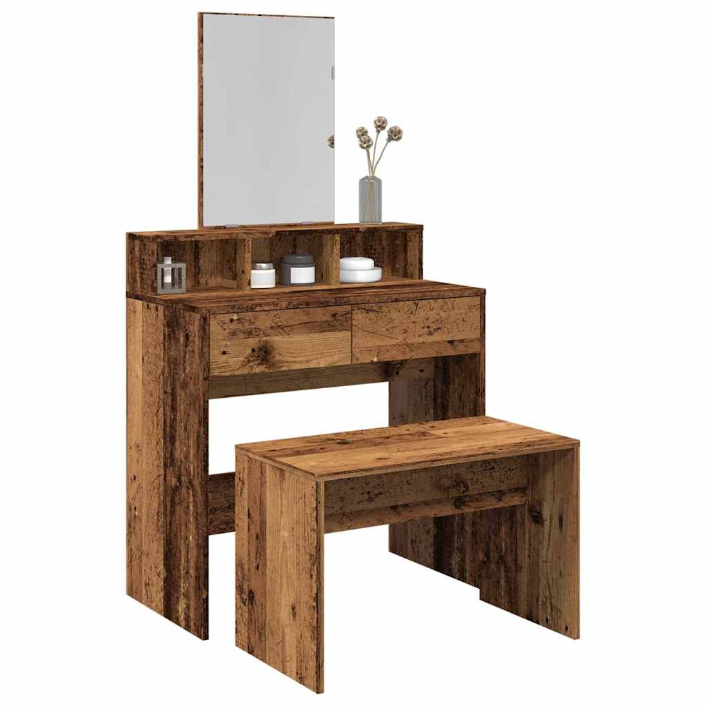 Банкетка для туалетного столика Old Wood 70x35x45 см, искусственное дерево