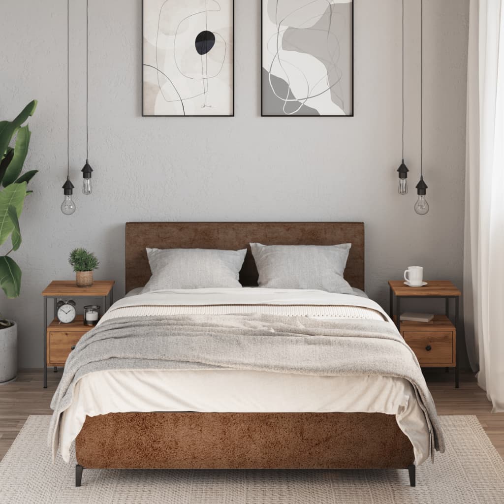 Тумбочки прикроватные 2 шт. Дуб Artisan 34x36x50 см, Деревообрабатывающий материал