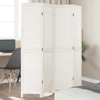 4-панельная перегородка, белая, дерево павловния