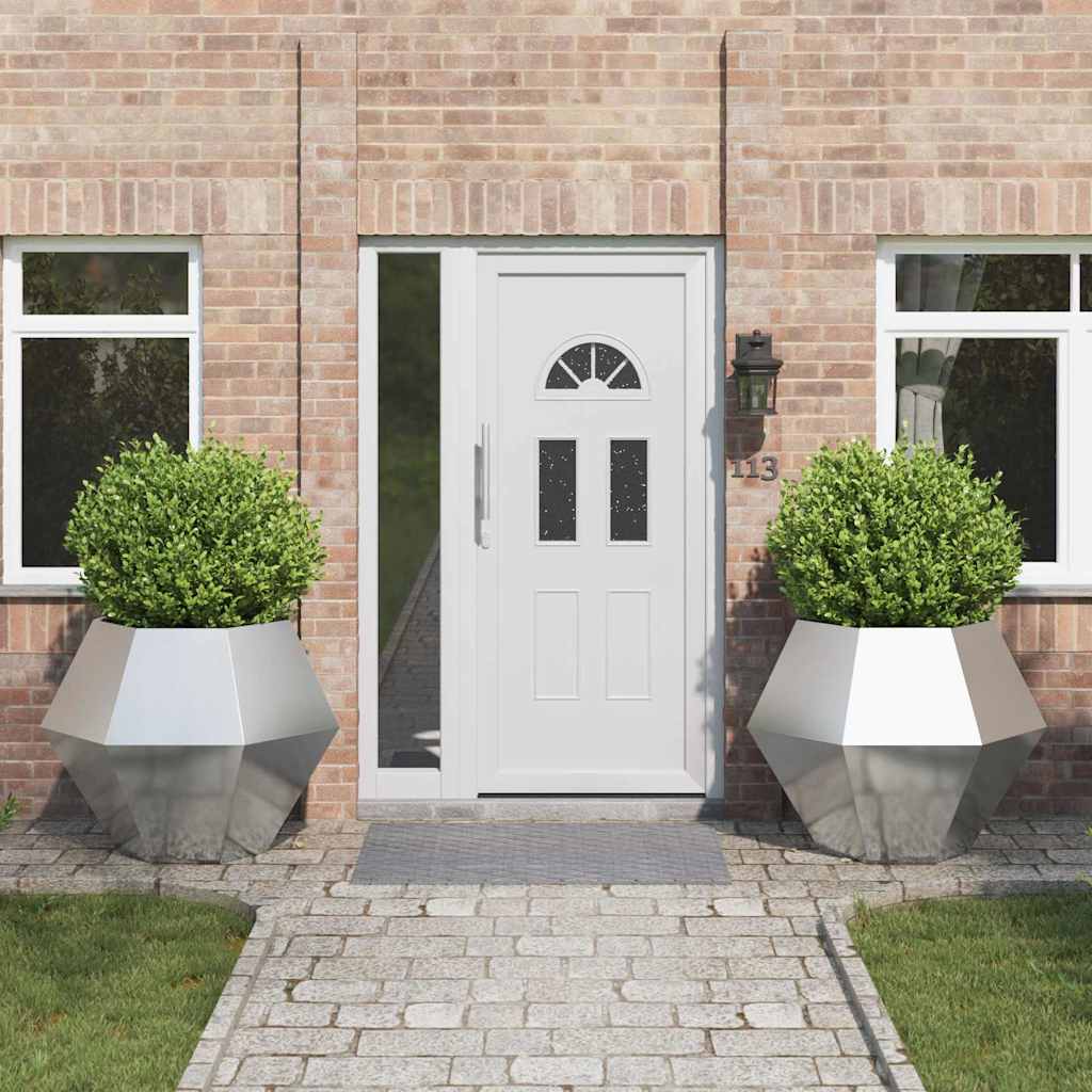 Taimekast 2 pcs Hõbedane 100 x 100 x 80 cm Roostevaba teras