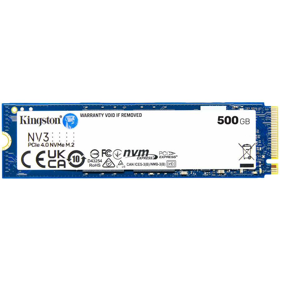 Kingston 500GB NV3 SSD M.2 2280 PCIe 4.0 NVMe, Read: 5,000/ Write: 3,000MB/s