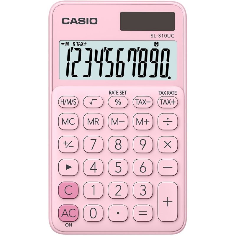 CASIO POCKET CALCULATOR SL-310UC PK PINK, 10-DIGITAL DISPLAY