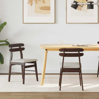 Söögitool 2 pcs Helepruun ja hele Paks Kautsukipuit