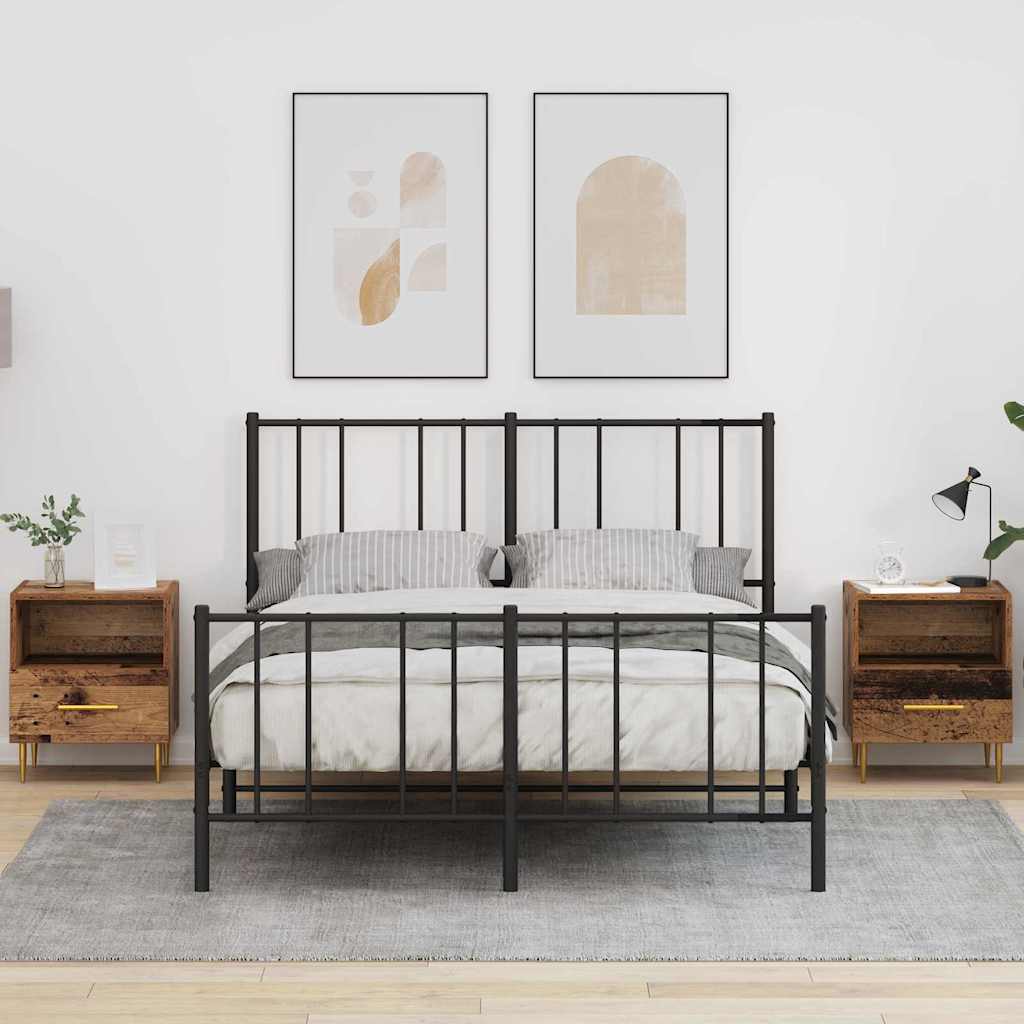 Öökapp sahtliga 2 pcs Vana puit 40 x 35 x 47.5 cm Tehispuit