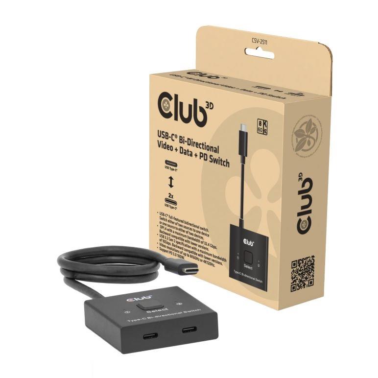 VIDEO SWITCH USB-C 2PORT/CSV-2511 CLUB3D