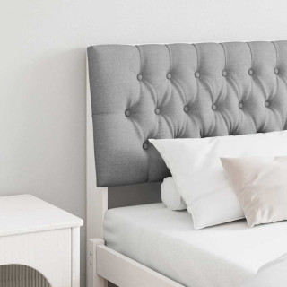 Polsterdatud voodiots Helehall 200 cm Tahke mänd