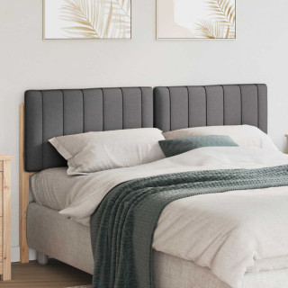 Polsterdatud voodiots peaga Pruun ja Tumehall 160 cm Tahke mänd