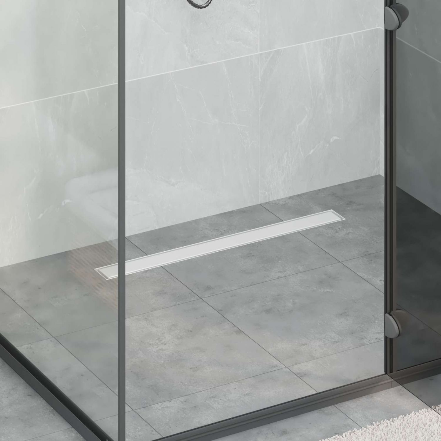 Duši äravool klaaskattega Hõbedane 80 cm Roostevaba teras 304