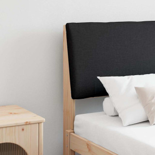 Polsterdatud voodiots Must 200 cm Tahke mänd