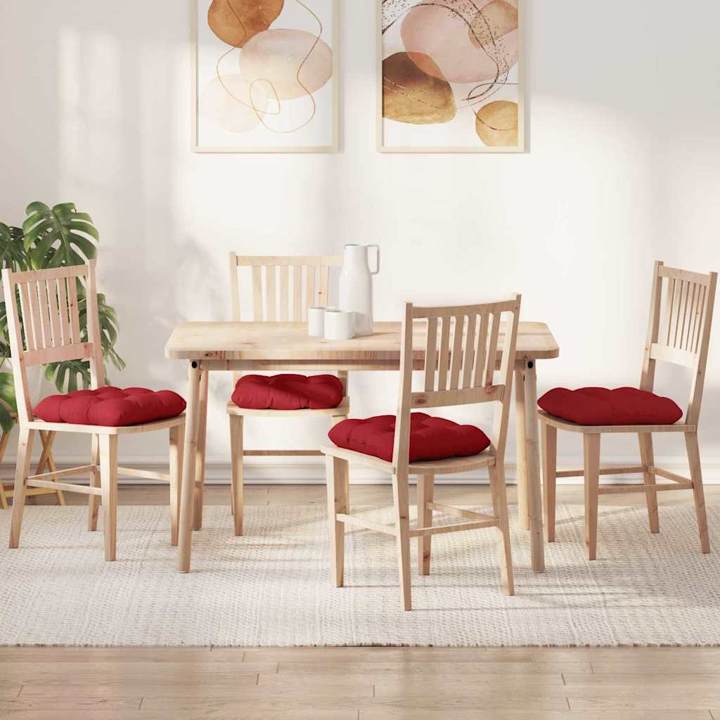 Istumispatjad 4 pcs Punane 40 x 40 x 12 cm kangas