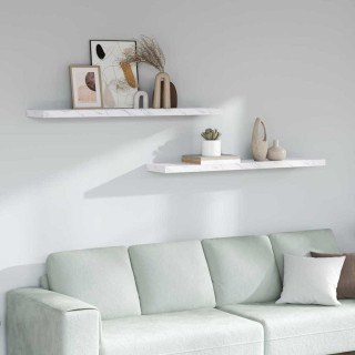 Seinariiul 2 pcs Valge Marmor 120 x 23,5 x 4 cm Tehispuit