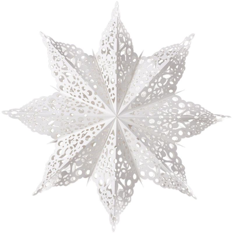 PAPER DECORATION SNOWFLAKE DIAMETER 64 CM WHITE DELUXE