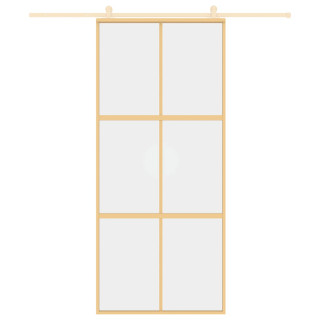 liuguks, kuldne, 90x205 cm, läbipaistev ESG-klaas ja alumiinium