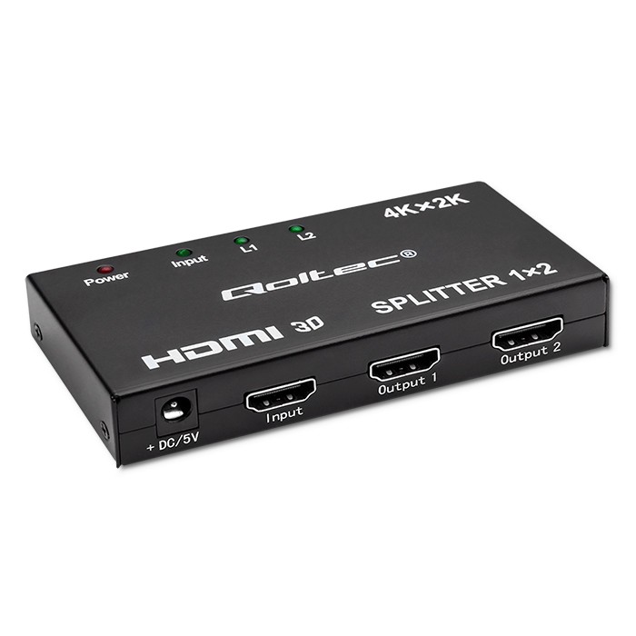 Qoltec Active HDMI Splitter 2 x HDMI 4K x 2K | 3.4Gb/s | High stability