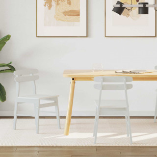 Söögitool 2 pcs Valge Paks Kautsukipuit