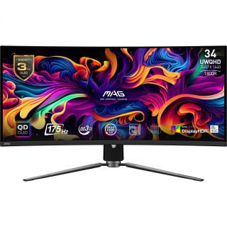 LCD Monitor|MSI|34|Curved/21 : 9|Panel QD-OLED|3440x1440|21:9|175Hz|Matte|0.03 ms|Swivel|Height adjustable|Tilt|Colour Black|MAG341CQPQD-OLED