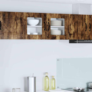 Seinakapp kööki riiuliga 2 pcs Suitsetatud tamm 40 x 31 x 40 cm
