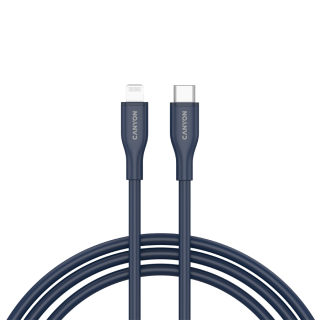 Кабель CANYON CLNM60 C-L 60W MFI 1м Silicon Blue