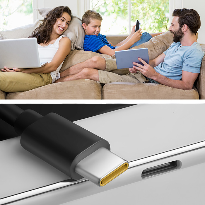 Qoltec GaN POWER PRO charger | 1xUSB-C | 65W | 5-20V | 3-3.25A | Laptop | Smartfon | Black