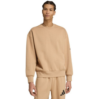 Men's adidas Essentials Loose Fit 3 Bar Logo Beige Sweatshirt JX5668