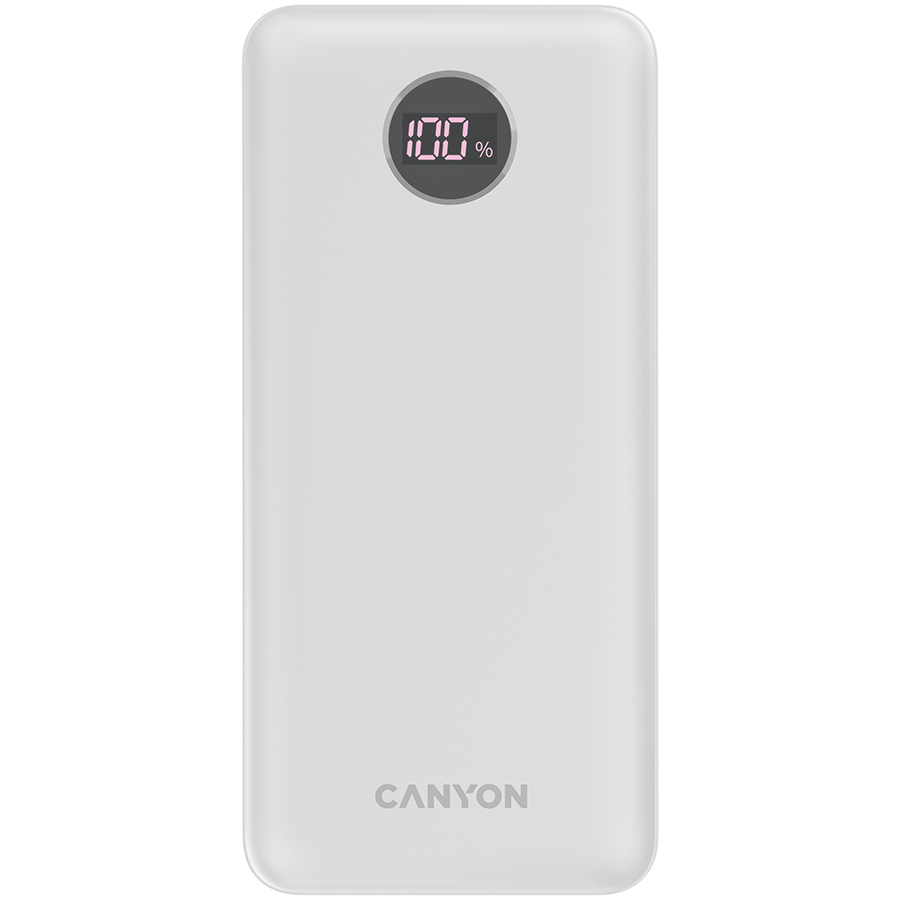 CANYON power bank PB-2002 LED 20000 mAh PD 20W QC 3.0 Белый