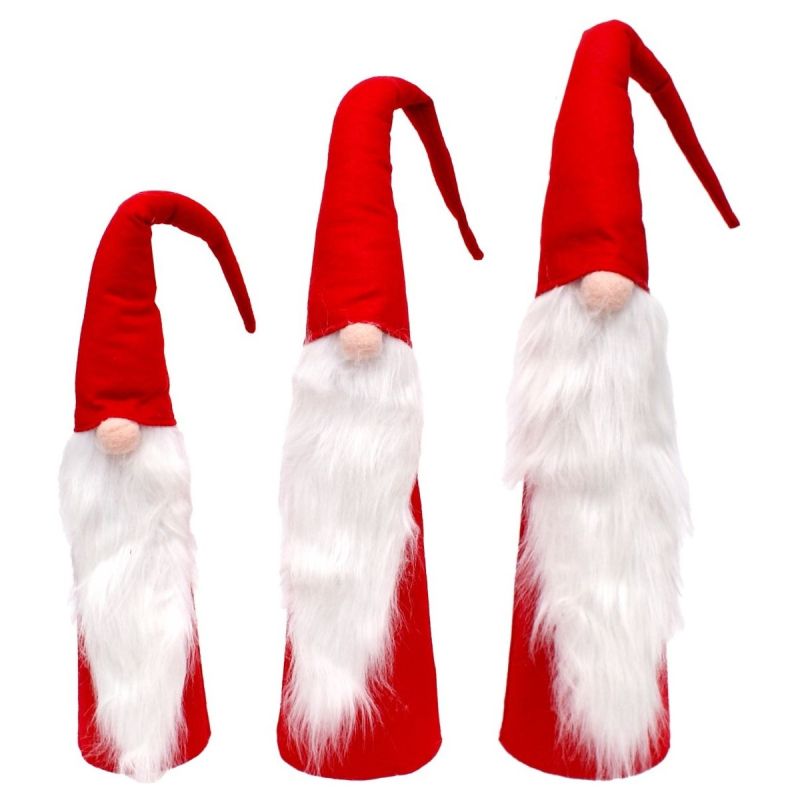 SET OF RED DECORATIVE SANTA CLAUS 60, 70, 80 CM