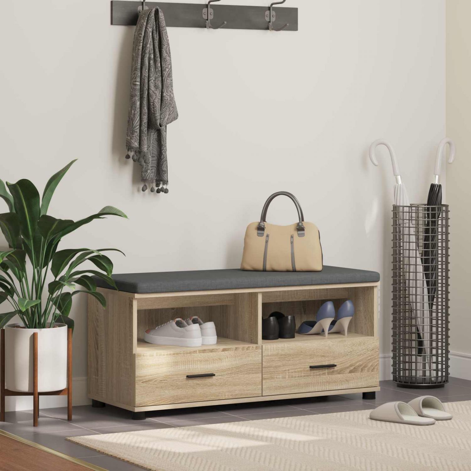 Hallipink padjaga sahtliga Sonoma tamm 100 x 38 x 46 cm