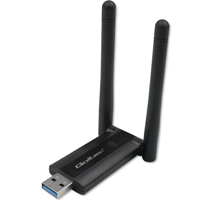 Qoltec High-speed DUAL Wi-Fi adapter 2 x 2dBi | Standard AC| USB 3.0 | 1200Mbps