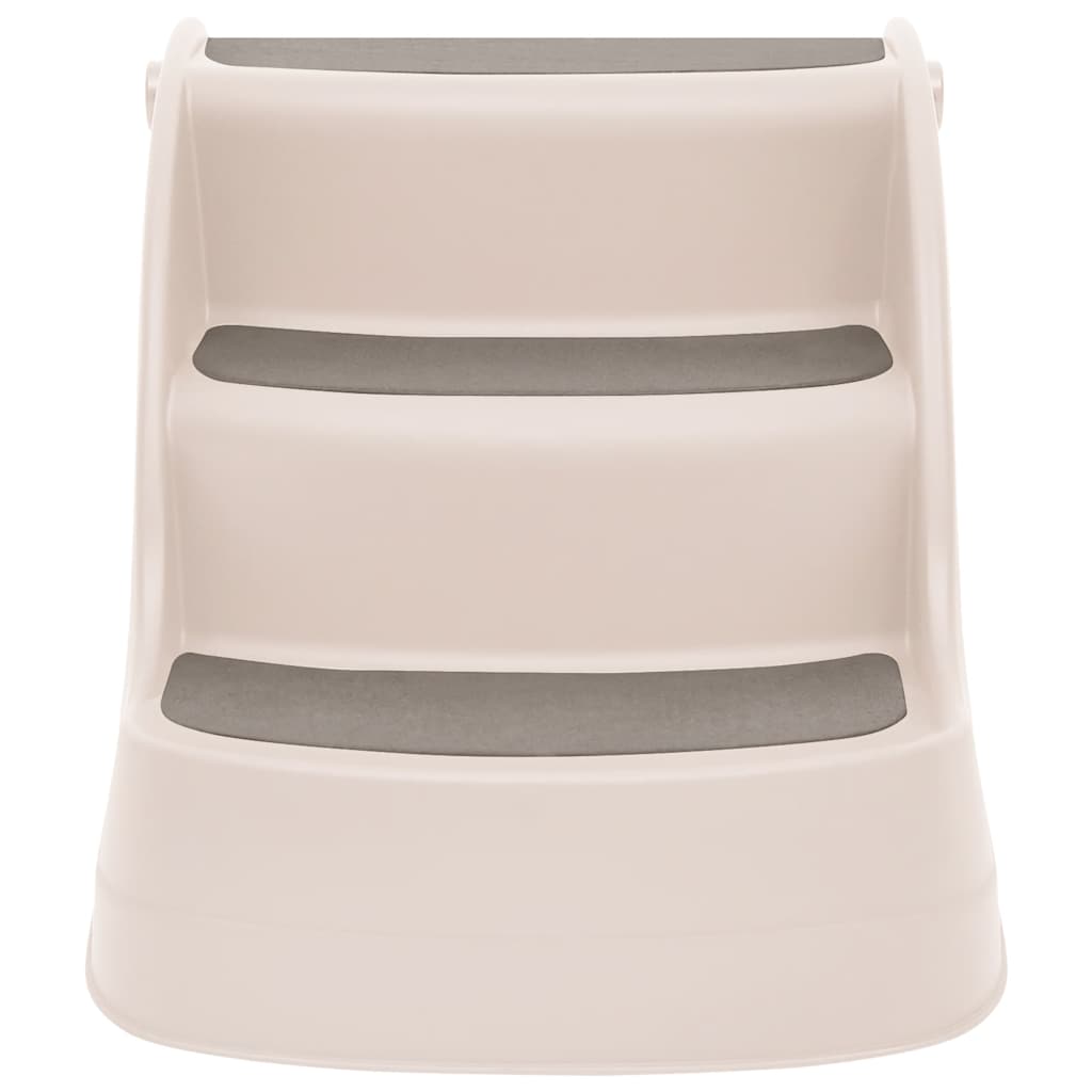 Складная лестница для собак с 3 ступенями, кремовая, 50x38x38 см, пластик