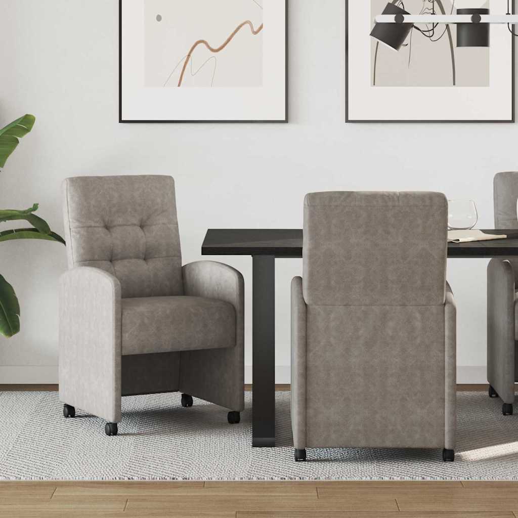 Söögitoa Toolid ratastega 2 pcs Hall 57 x 67 x 98 cm Kunstnahk