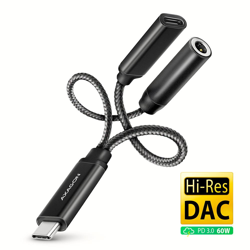 Звуковая карта-адаптер AXAGON ADA-HCPD USB-C/3.5мм/Hi-Res DAC