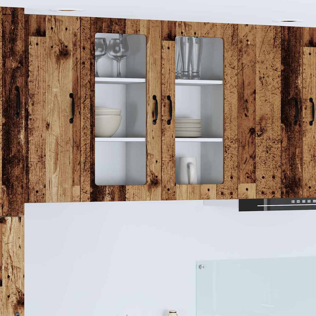 Seinakapp kööki riiuliga Vana puit 40 x 31 x 80 cm Tehispuit