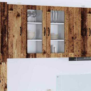 Seinakapp kööki riiuliga Vana puit 40 x 31 x 80 cm Tehispuit