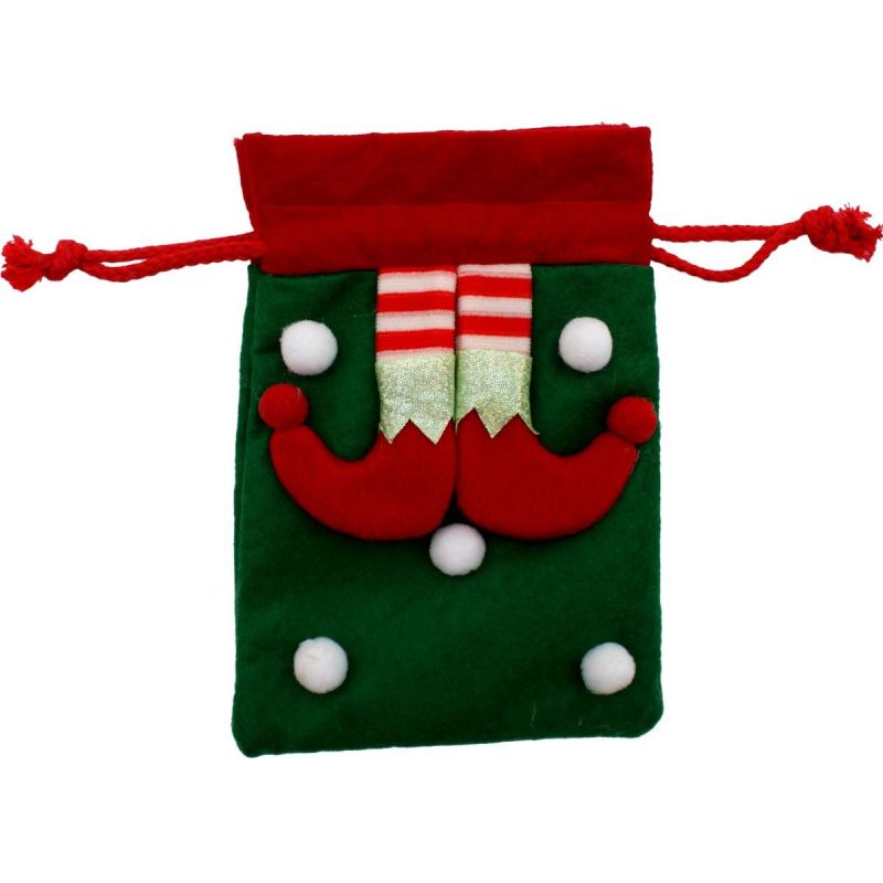 CHRISTMAS GIFT BAG 20x15CM ELF LEGS