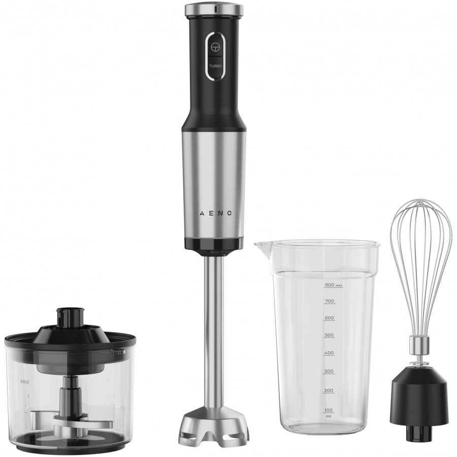Hand Blender, 1200W in CB, Black, Tiger Teeth Cutter, Whisk, Food Processor, Cup