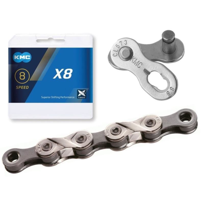 KMC Chain X8 114 Links Silver Box