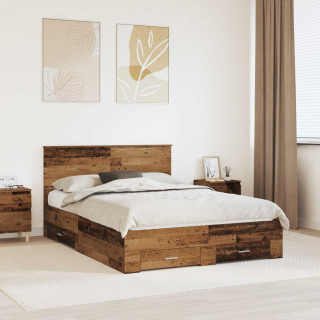 Voodi raam peaga sahtliga Vana puit 140 x 190 cm Tehispuit