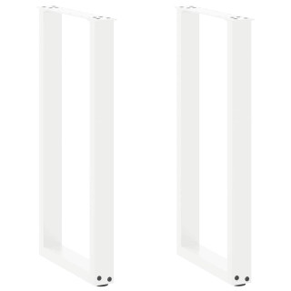 konsoollaua jalad U-kujulised, 2 tk, valged, 38 x (72–73) cm, teras