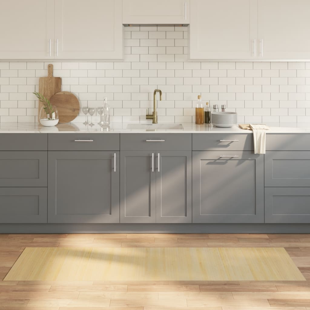 vaip, ristkülikukujuline, naturaalne hele, 60 x 200 cm, bambus