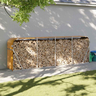 Подставка для дров, светло-коричневая, 300 x 45 x 100 см, оцинкованная сталь