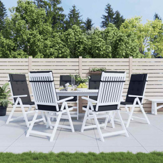 kõrge seljatoega toolipadjad 6 tk, must, oxford kangas