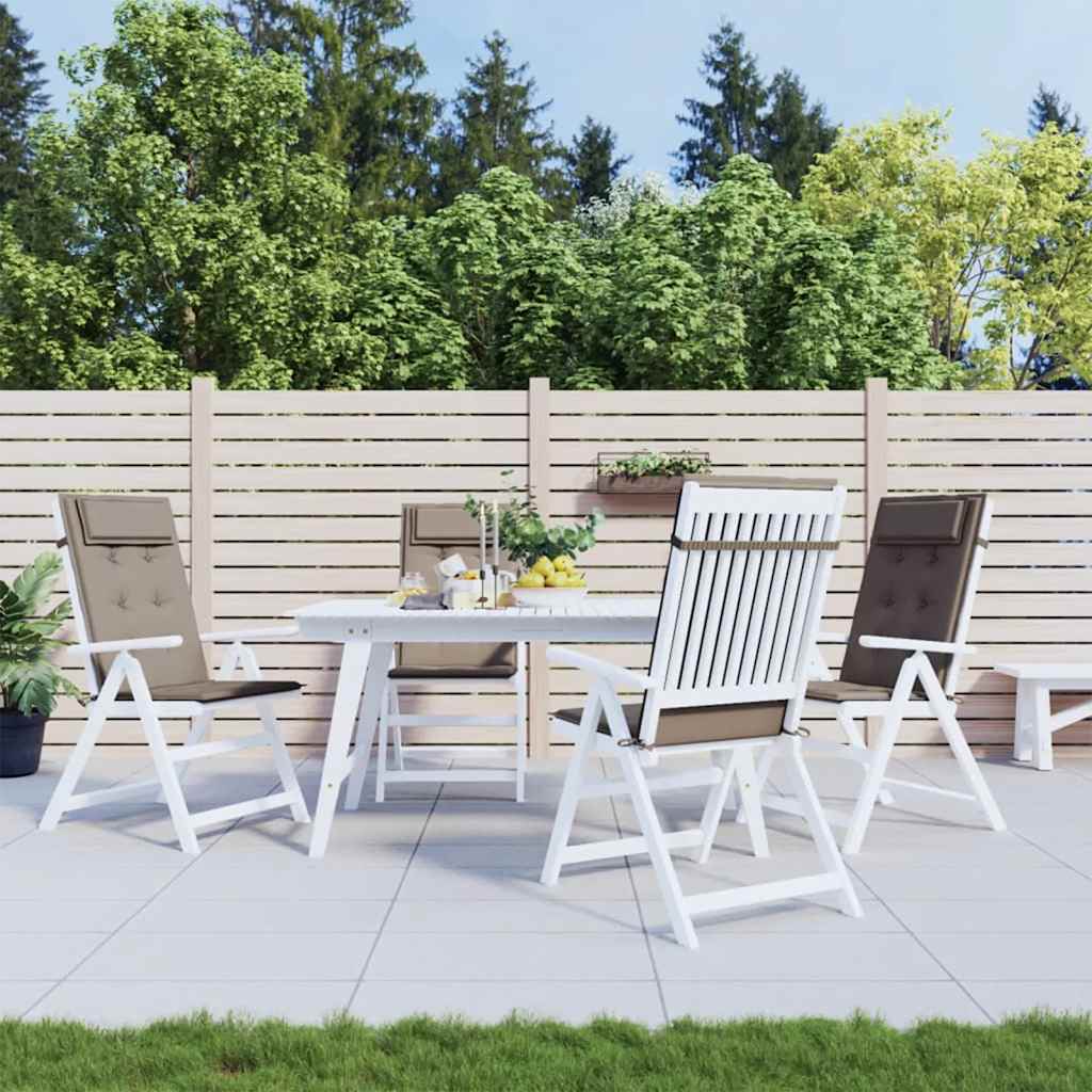 kõrge seljatoega toolipadjad 4 tk, pruunikashall, oxford kangas